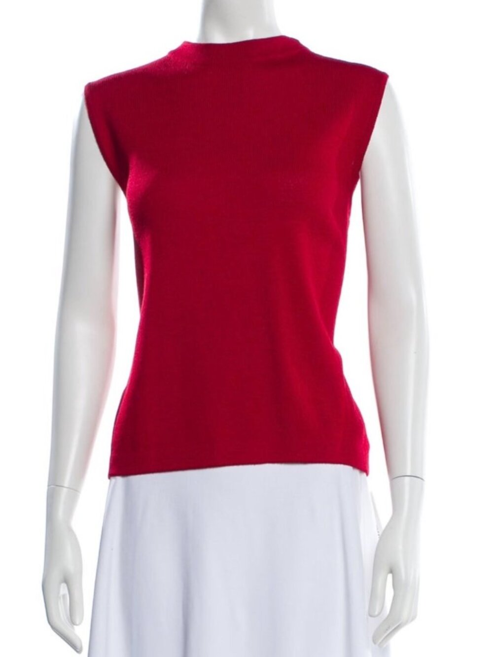 St. John Red Santana Knit Sleeveless Shell Tank Top Medium
